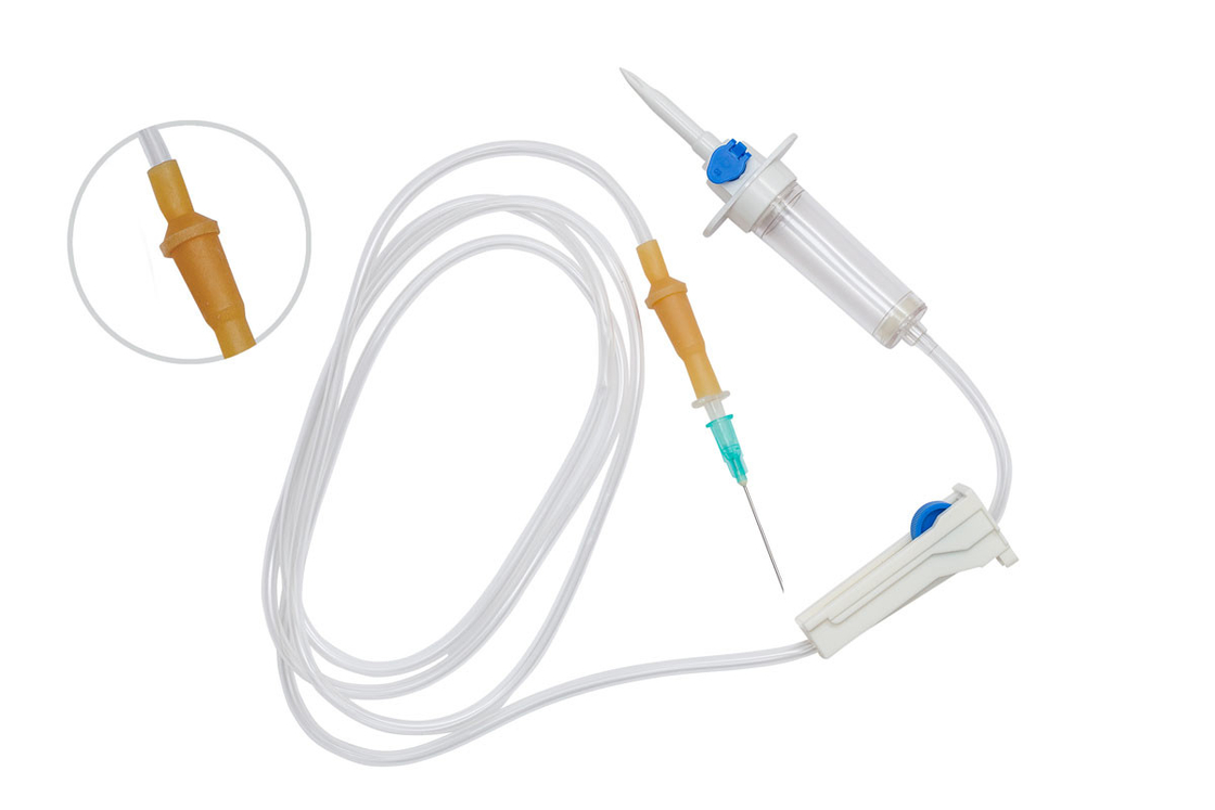 Luer Slip Connector Macro Filter Disposable Infusion Set Parts With Transparent Tube Color